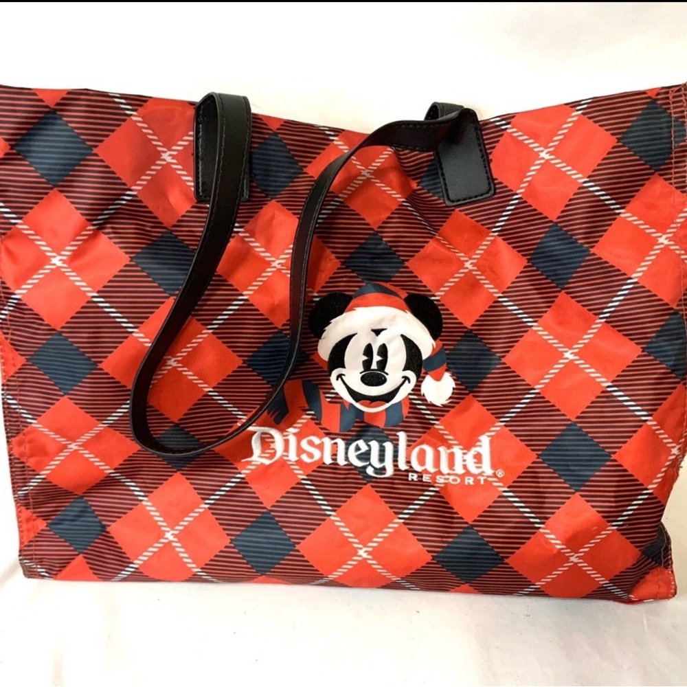 Disneyland Resort Red Plaid Tote Bag